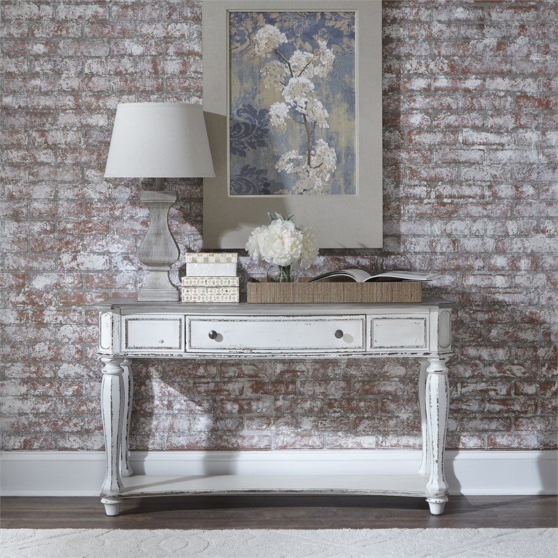 3 Piece Set Of Sofa Table with Round Coffee Table and Side Table