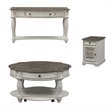 3 Piece Set Of Sofa Table with Round Coffee Table and Side Table