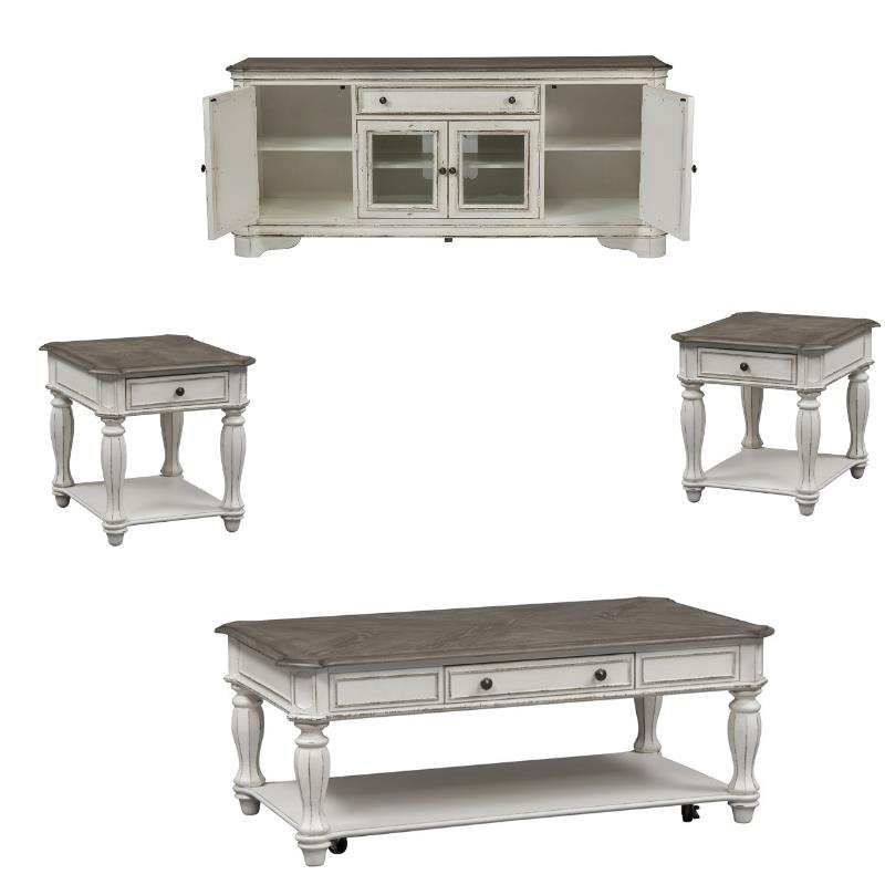 4 Piece Set Of Coffee Table with TV Stand and (Set of Two) End Table