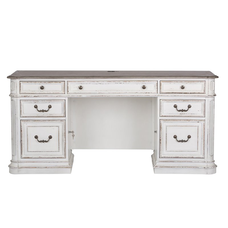 2 Piece Set With Executive Desk and Desk Chair in French Rustic