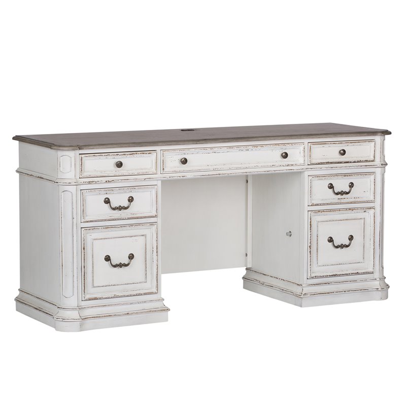 2 Piece Set With Executive Desk and Desk Chair in French Rustic
