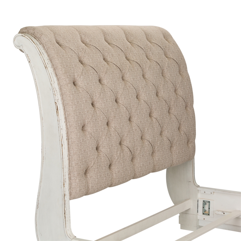 Abbey Park White King Uph Sleigh Headboard
