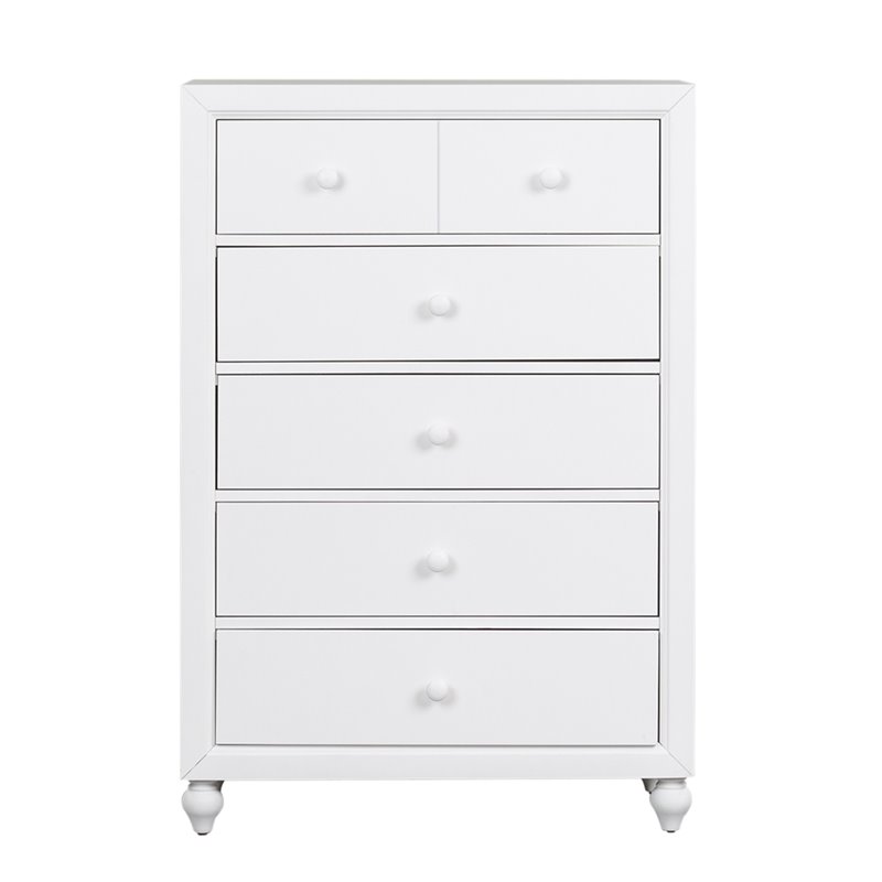 Cottage View White 5 Drawer Chest