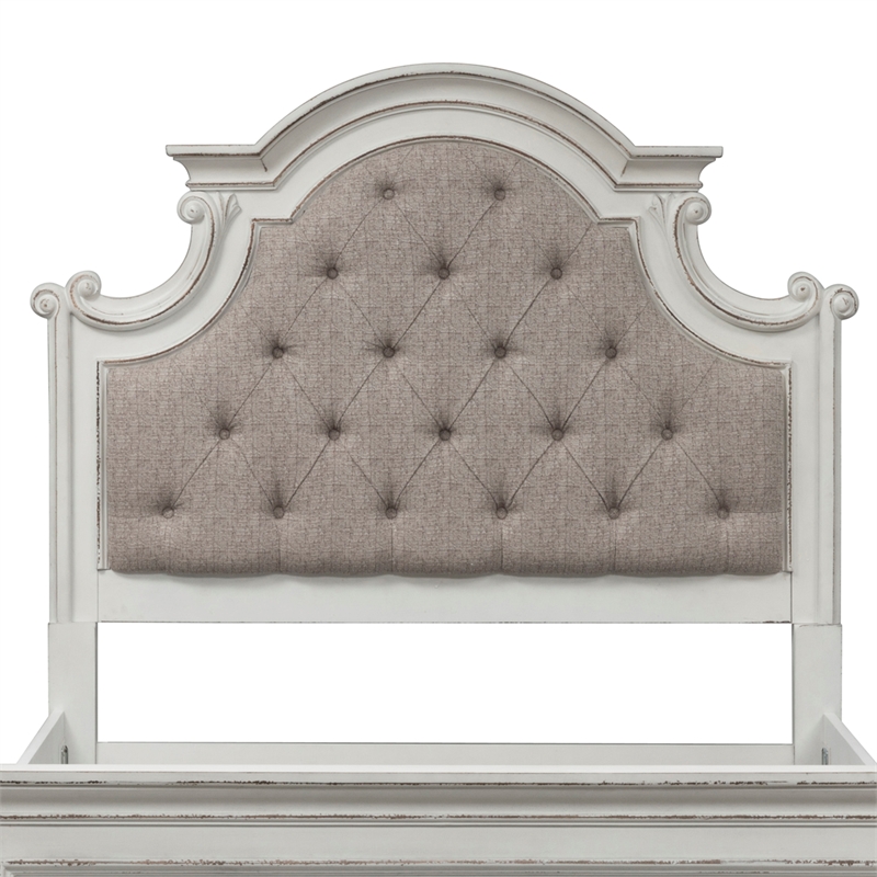 Liberty Magnolia Manor Queen Uph Panel Headboard in Antique White/Weathered Bark