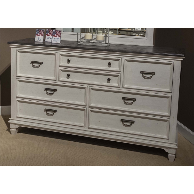 Allyson Park White 8 Drawer Dresser