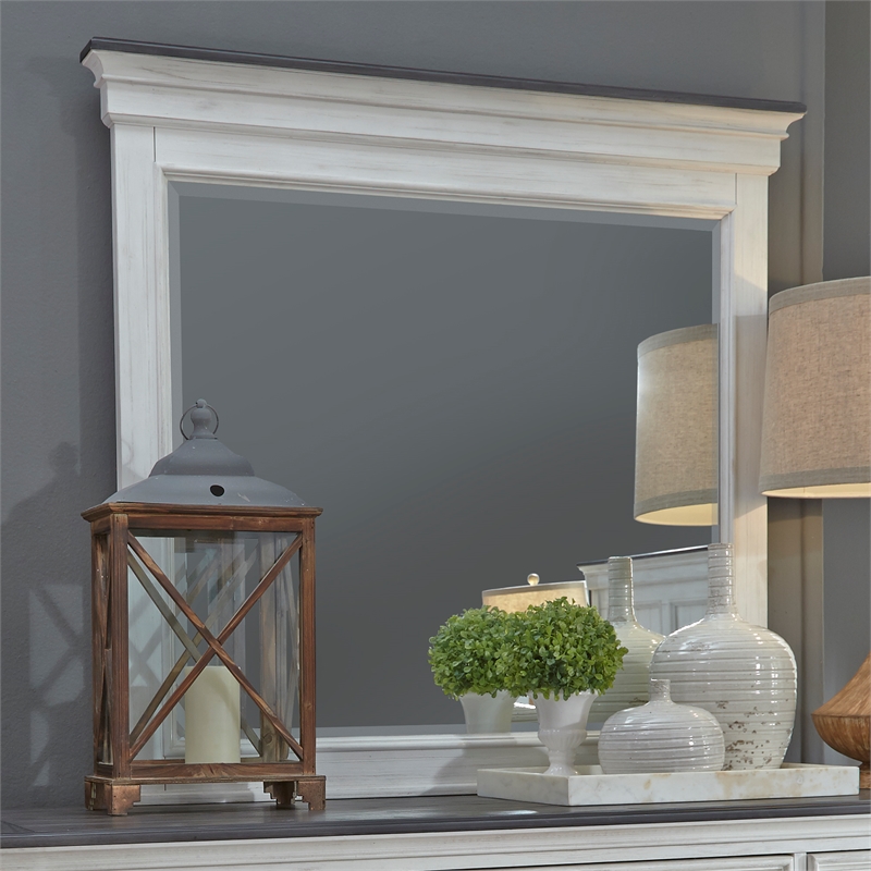Allyson Park White Crown Mirror