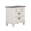 Allyson Park White Night Stand w/ Charging Station