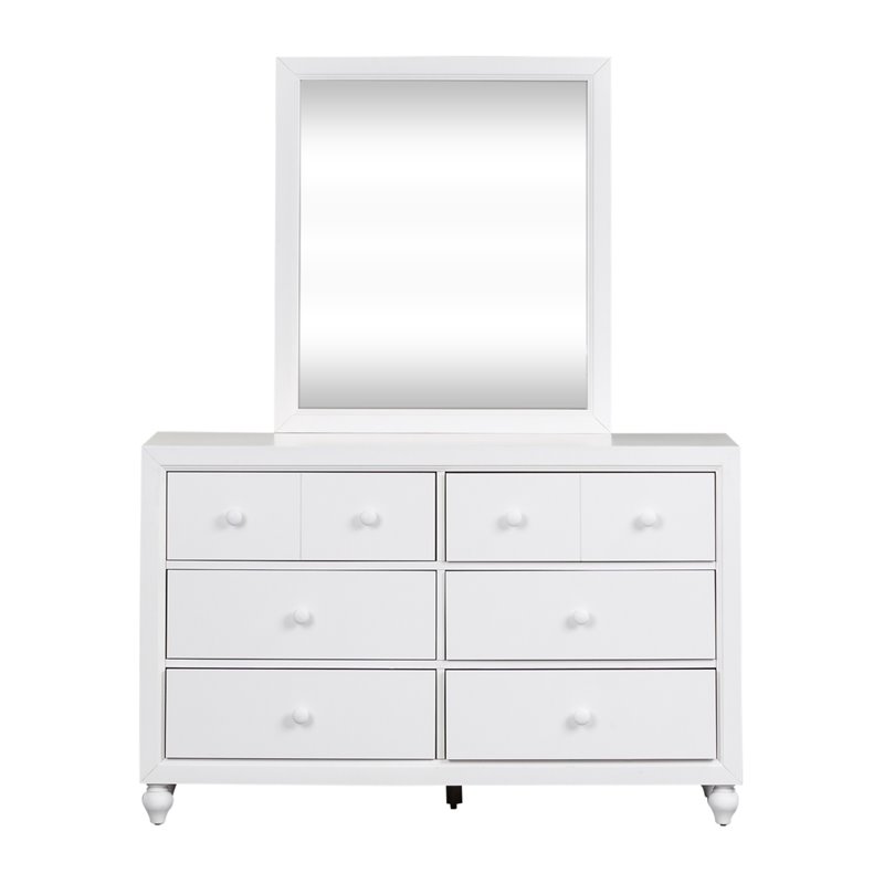 Cottage View White Dresser & Mirror