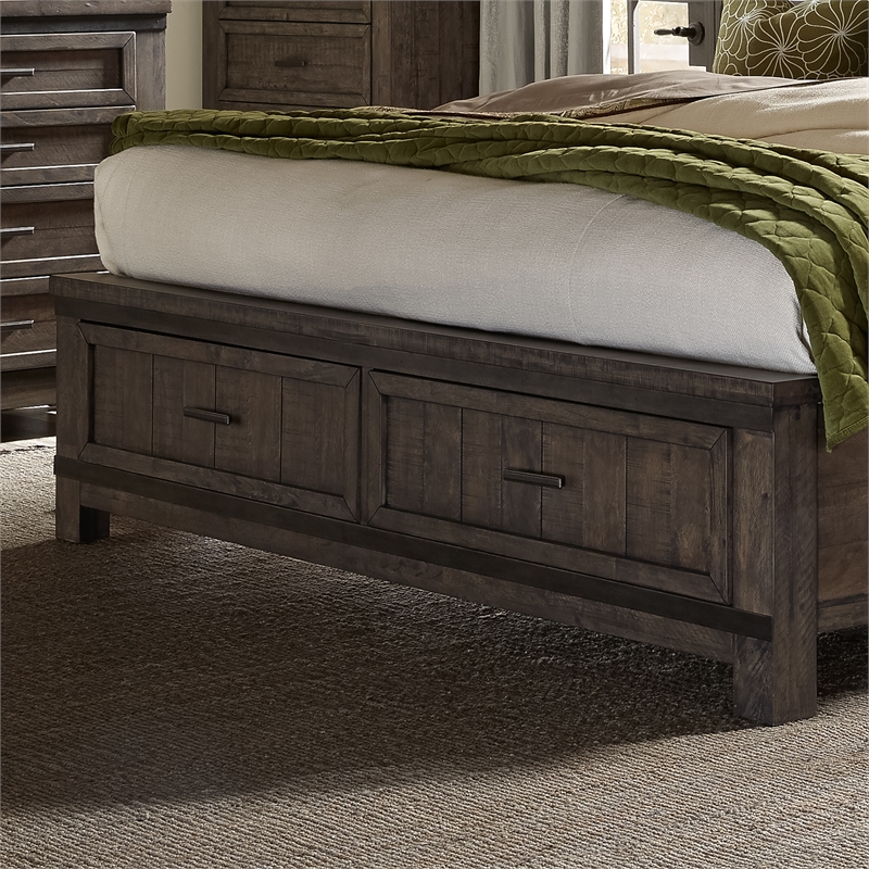 Thornwood Hills Dark Gray King Storage Bed