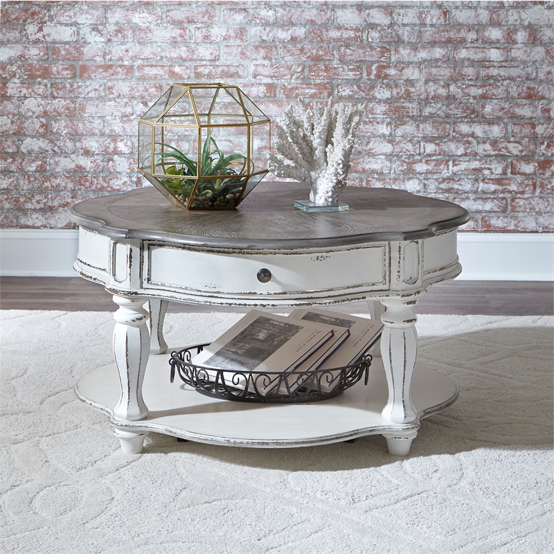 Magnolia Manor White 3 Piece Set (1-Cocktail 2-End Tables)