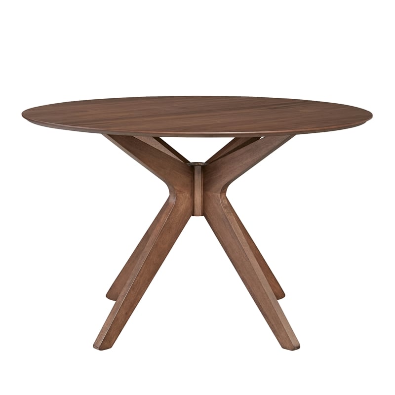 Space Savers Medium Brown 5 Piece Pedestal Table Set