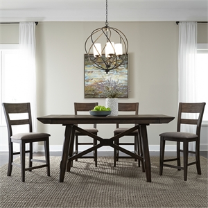 Liberty Furniture 5 Piece Gathering Table Set - Brown