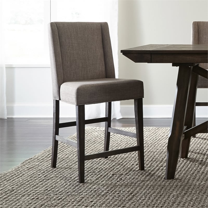 Liberty Furniture Double Bridge Dark Brown Upholstered Counter Chair (RTA)