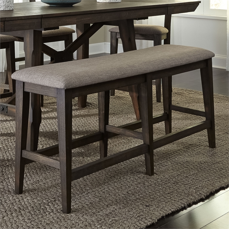 Double Bridge Dark Chestnut and Gray Counter Wood Bench (RTA)
