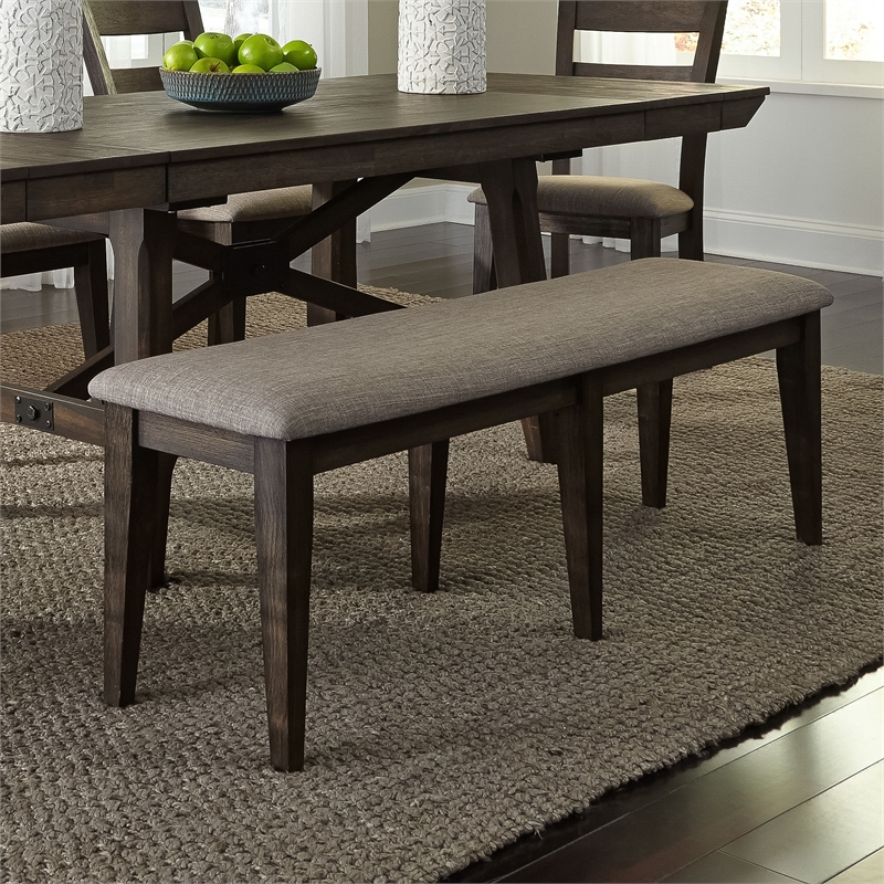 Liberty Furniture Farmhouse Double Bridge Dark Brown Bench (RTA)