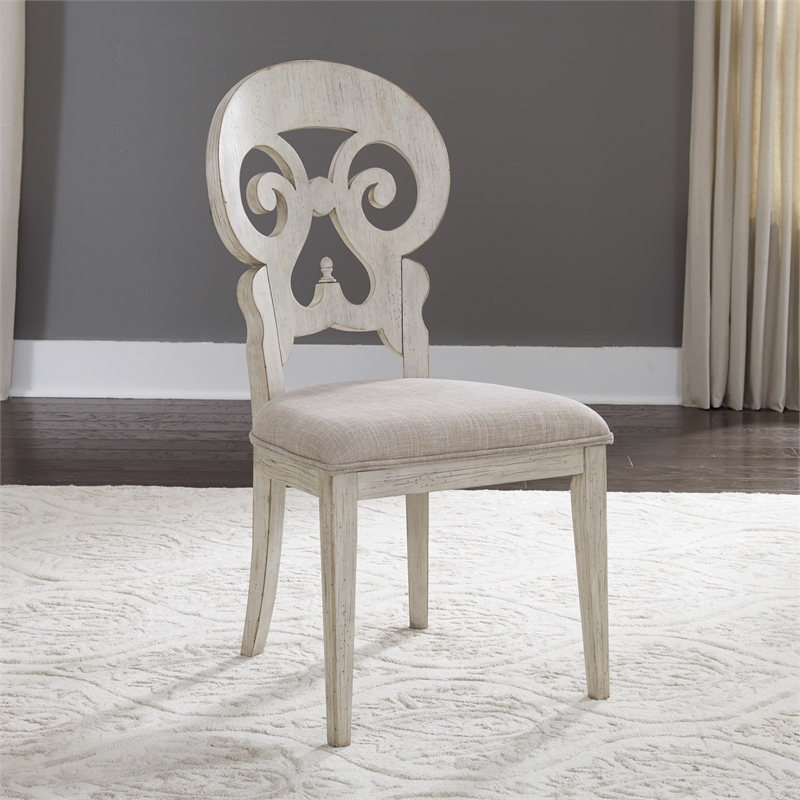 Liberty Furniture Farmhouse Reimagined Dining Chair (RTA) in Antique White/Khaki