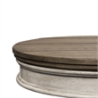 Heartland Off White Wood Round Pedestal Chair Side Table