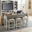 Heartland Off White Wood Upholstered Console Stool