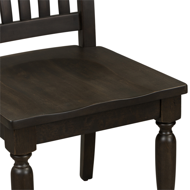 Harvest Home Black Slat Back Side Chair (RTA)-Set of 2