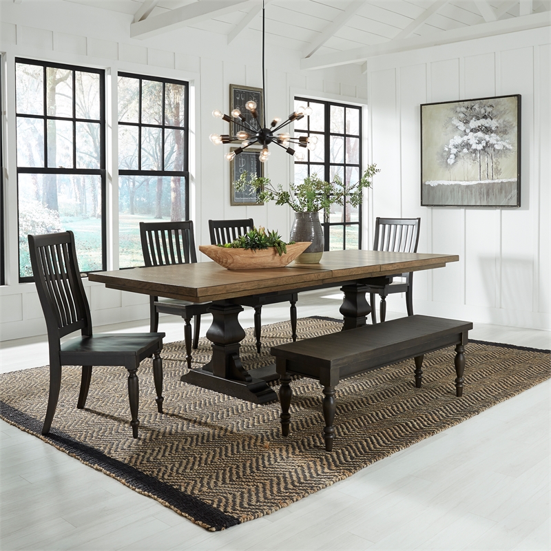 Liberty Furniture Harvest Home 6 Piece Trestle Table Set