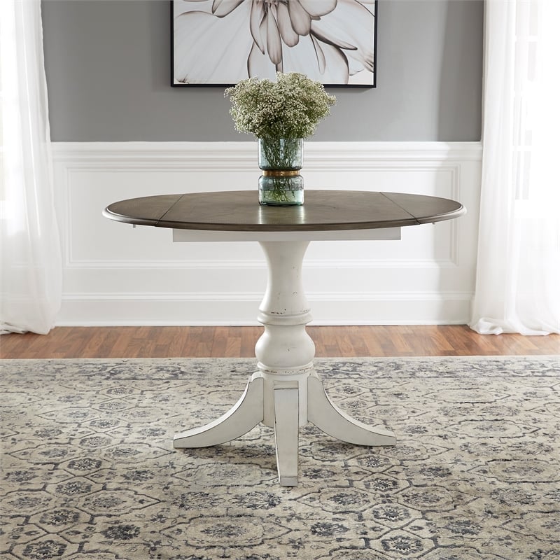 Liberty Furniture Magnolia Manor Drop Leaf Table - Antique White
