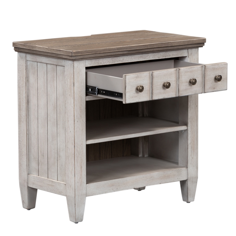 Liberty Furniture Heartland Night Stand w/ Charging Station - Antique White
