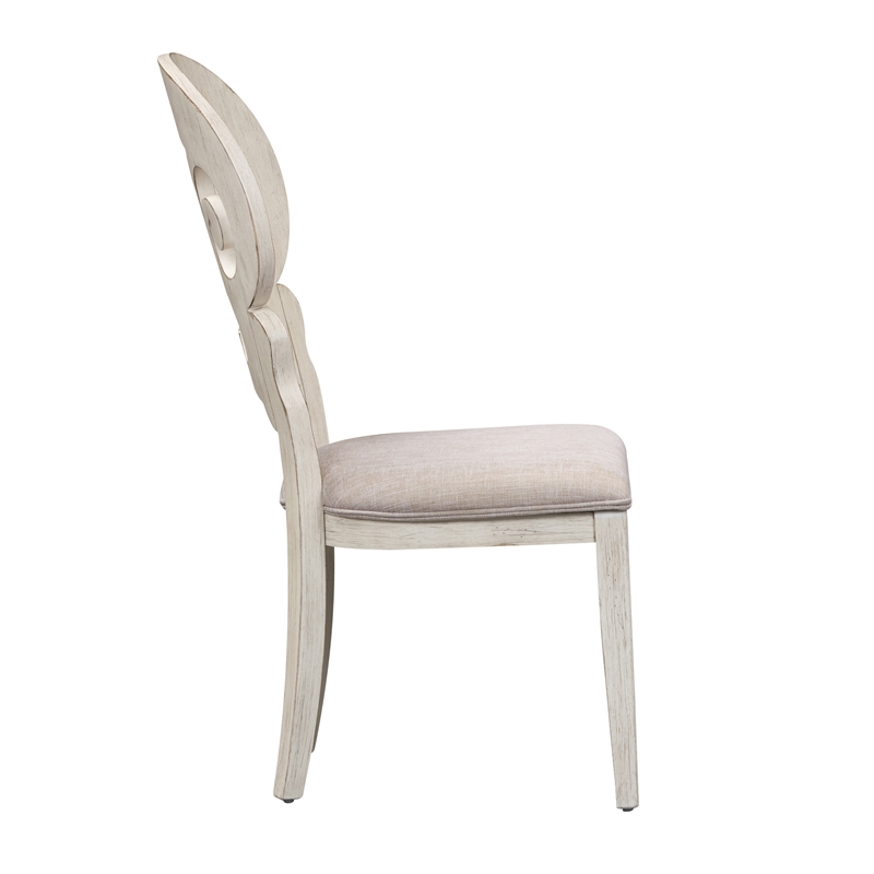 Farmhouse Reimagined White Splat Back Side Chair (RTA)-Set of 2