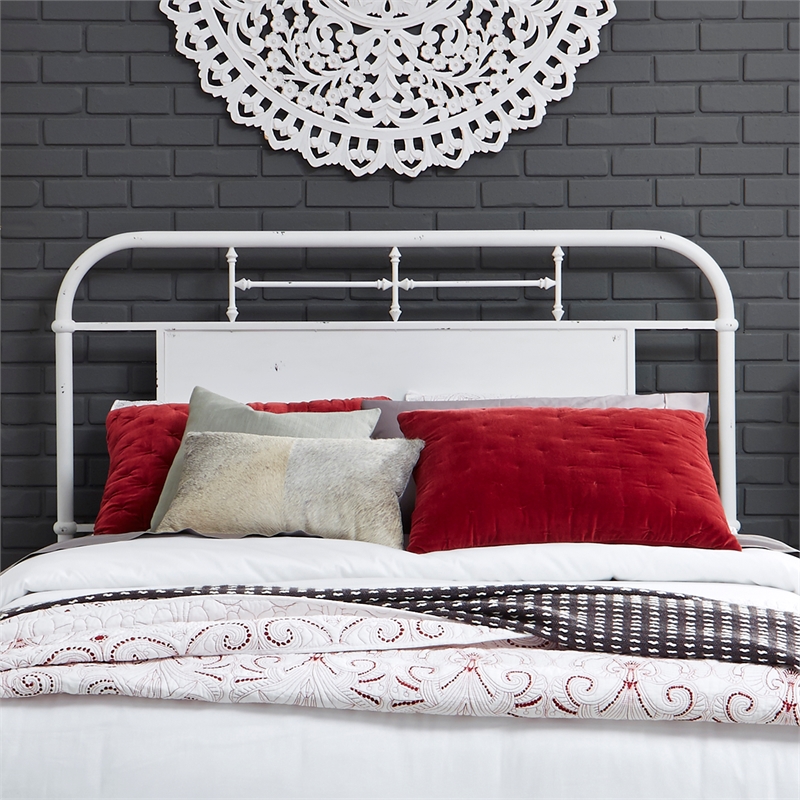 Liberty Furniture Queen Metal Headboard in Antique White