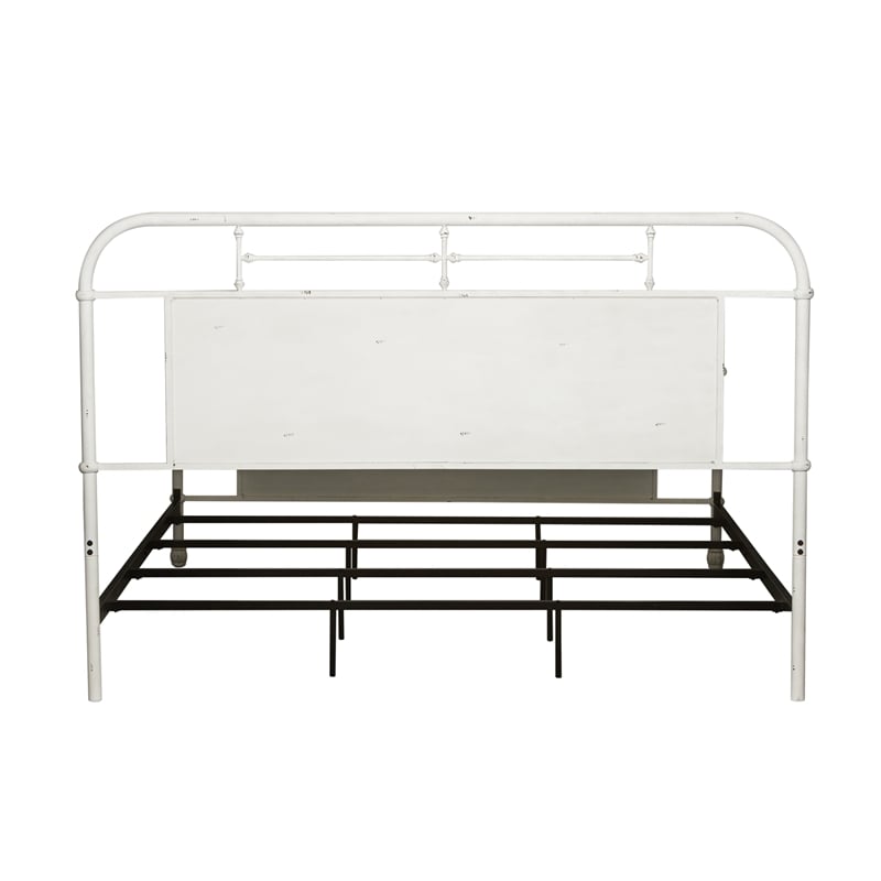 Vintage Series Metal Queen Metal Bed - Antique White