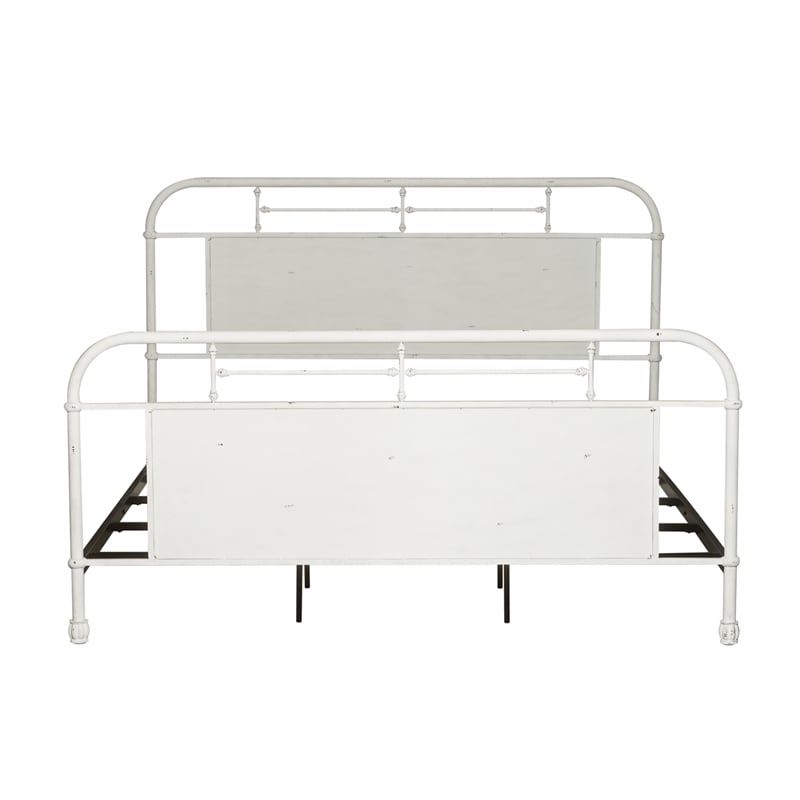 Vintage Series Metal Queen Metal Bed - Antique White