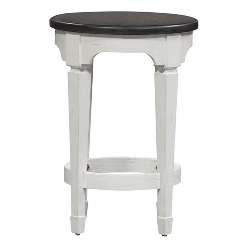 Allyson Park White Console Stool with Footrest
