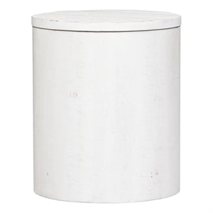 Liberty Furniture Modern Farmhouse White Drum End Table