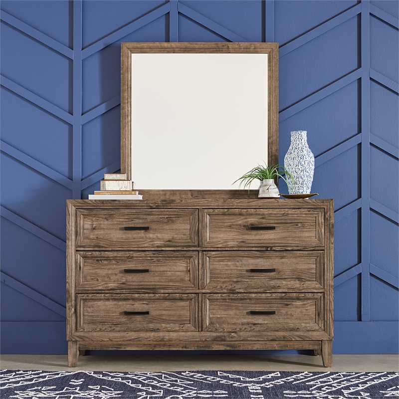Ridgecrest Light Brown Dresser & Mirror