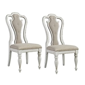 Magnolia Manor White Splat Back Uph Side Chair (RTA)-Set of 2