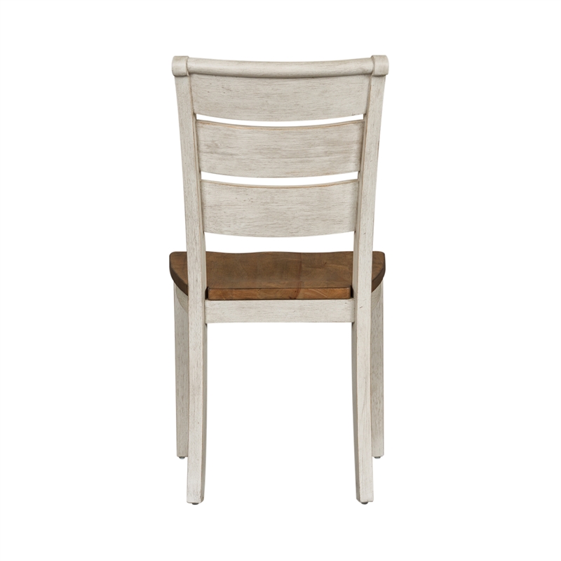 Farmhouse Reimagined White Ladder Back Side Chair (RTA)-Set of 2