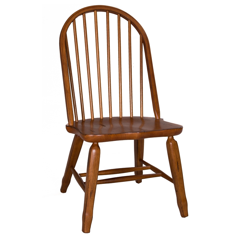 Treasures Medium Brown Bow Back Side Chair -  Oak-Set of 2