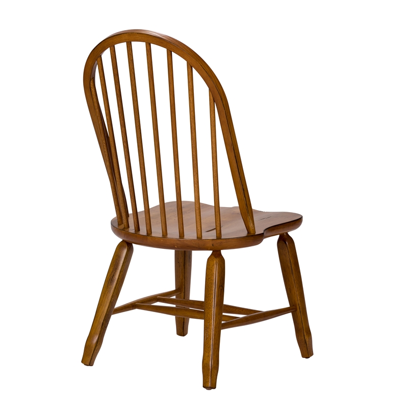 Treasures Medium Brown Bow Back Side Chair -  Oak-Set of 2