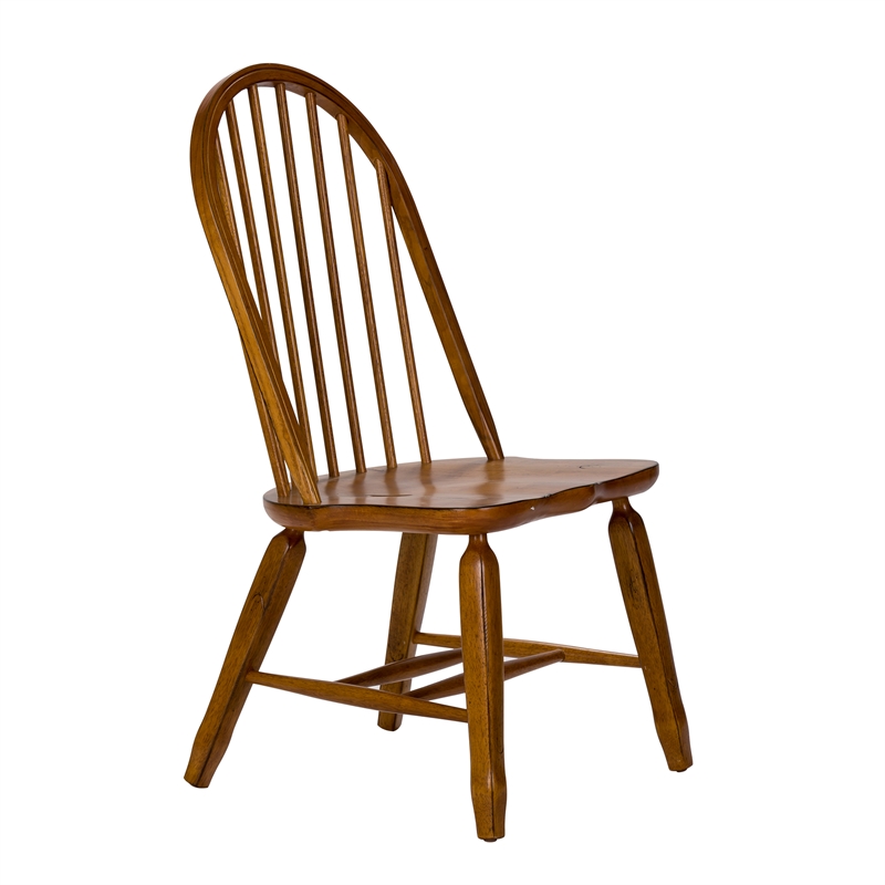 Treasures Medium Brown Bow Back Side Chair -  Oak-Set of 2