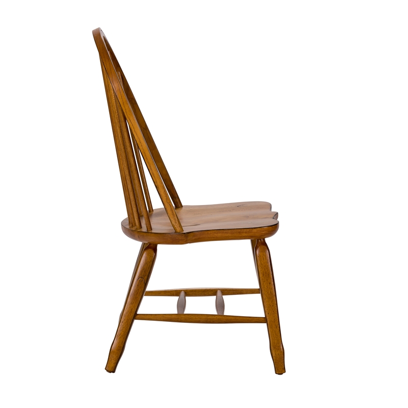 Treasures Medium Brown Bow Back Side Chair -  Oak-Set of 2