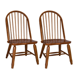 Treasures Medium Brown Bow Back Side Chair -  Oak-Set of 2