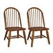 Treasures Medium Brown Bow Back Side Chair -  Oak-Set of 2