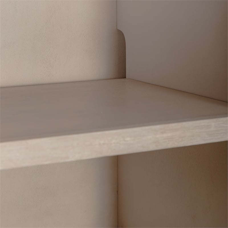 Kinsley 4 Door Accent Cabinet - Washed Taupe & Silver Champagne
