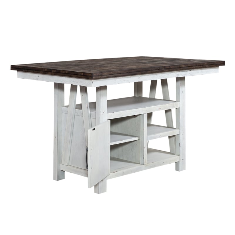 Farmhouse White 5 Piece Gathering Table Set