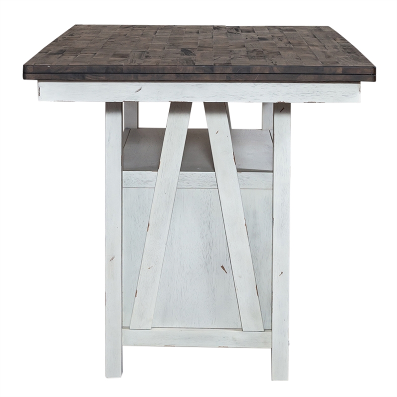 Farmhouse White 5 Piece Gathering Table Set