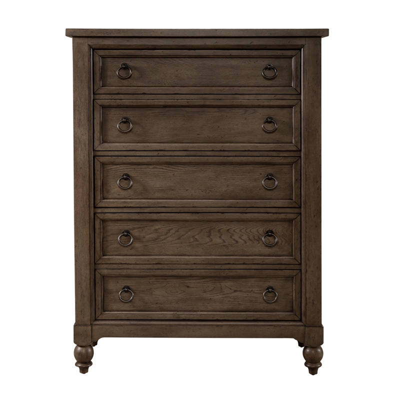 Americana Farmhouse 5 Drawer Chest - Dusty Taupe