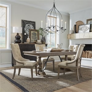 Americana Farmhouse 5 Piece Trestle Table Set