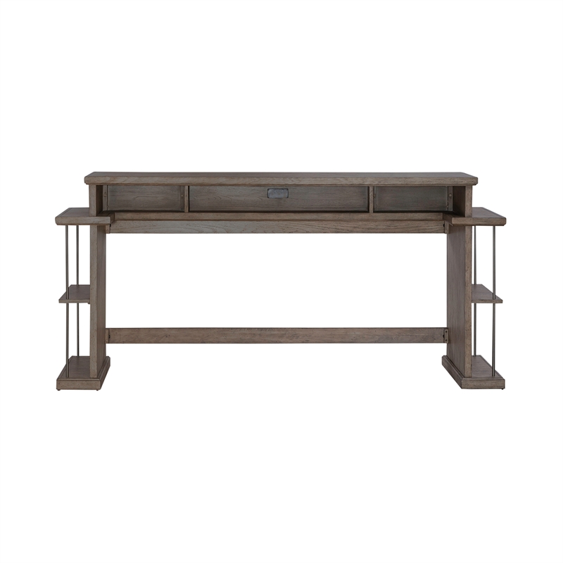 Liberty Furniture City Scape Wood Console Bar Table in Burnished Beige