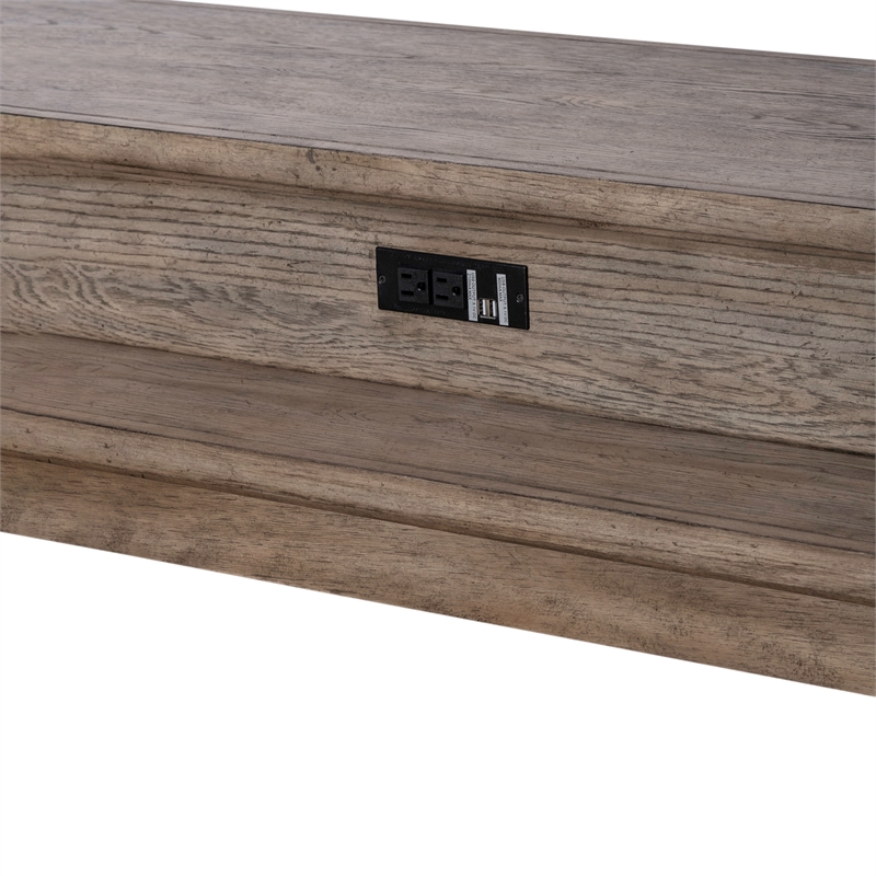 Liberty Furniture City Scape Wood Console Bar Table in Burnished Beige