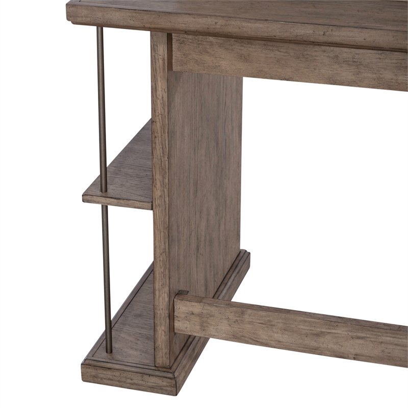 Liberty Furniture City Scape Wood Console Bar Table in Burnished Beige