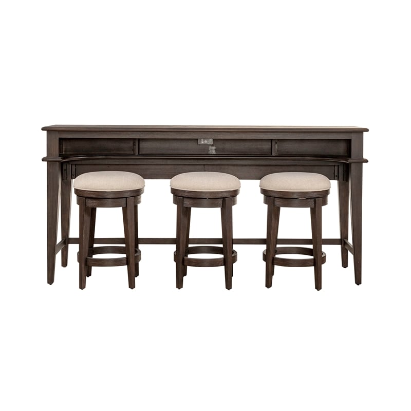 Liberty Furniture Mill Creek 4-Piece Wood Console Table Set in Espresso